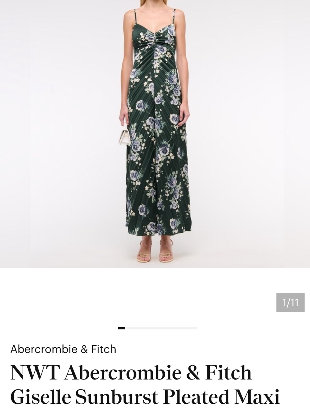 Abercrombie and Fitch Giselle Pleated maxi dress, NWT sz XXS